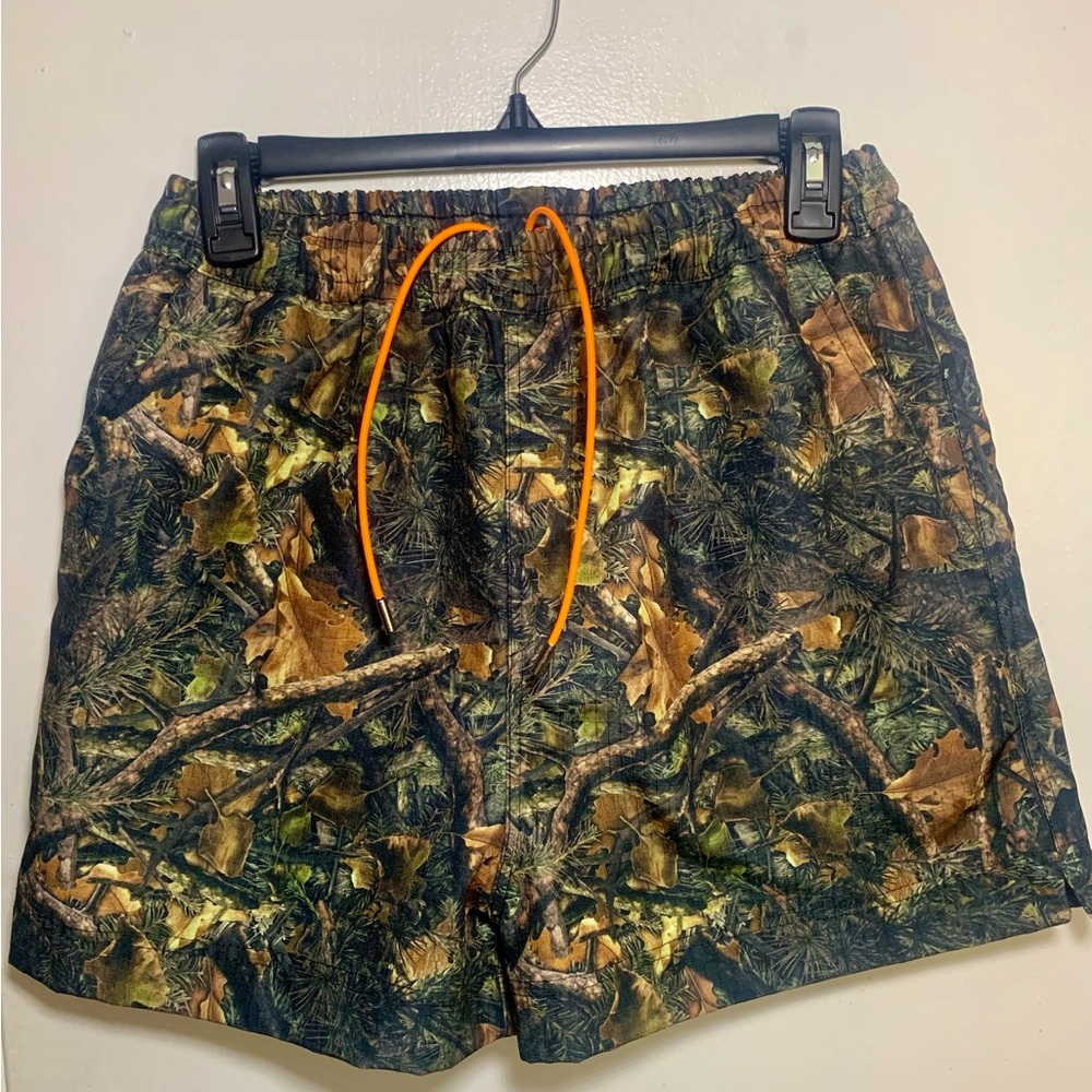 MNML Ripstop Camo Shorts Pockets Sz Small Brown Black Realistic Festival Utility
